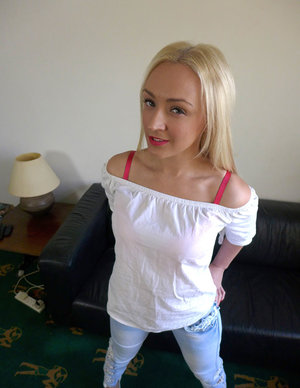 18 year old beauty uncovers her big tits before losing her virginity